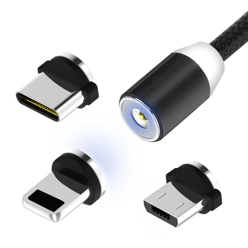 
360 degree magnetic data cable charging line fashion fast charging data line for Apple Android type-c interface 