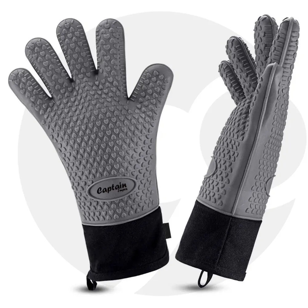 
Best Price Men 5 Fingers Thicken BBQ Silicone Grill Gloves Custom Design BBQ Rubber Gloves In High Quality 