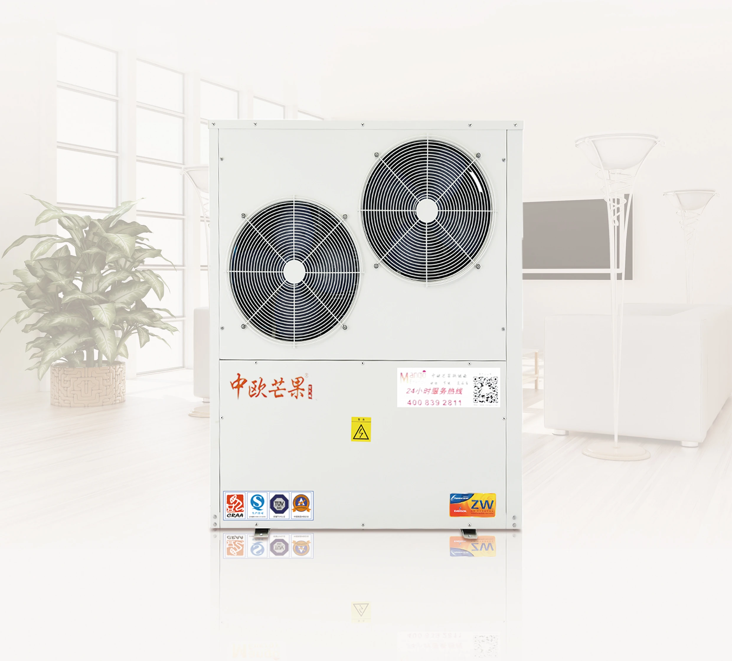 
9kw-110kw High cop low noise EVI air to water heat pump for heating and cooling 