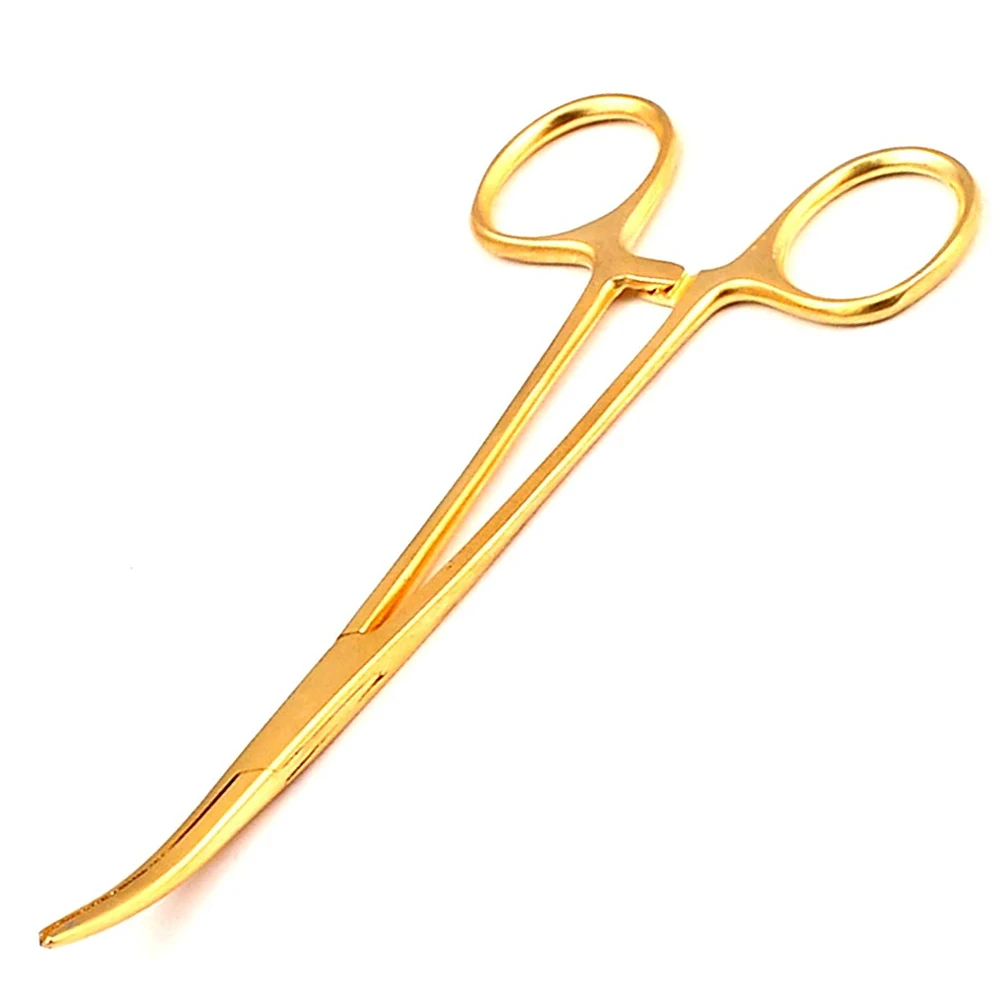
Gold Kelly Hemostatic Forceps 15cm Curved Dental General Surgery Forceps/2021 Custom Logo Crile Artery Forceps 