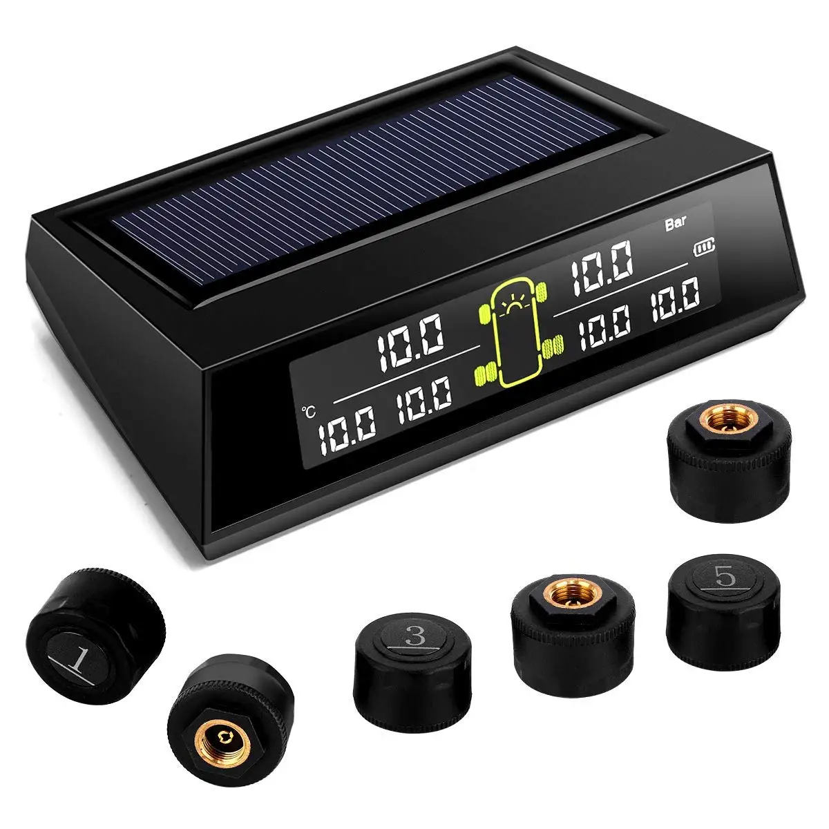 External Sensor 6 Wheels Tire Pressure Monitoring System Solar Power Trailer Bus Truck TPMS