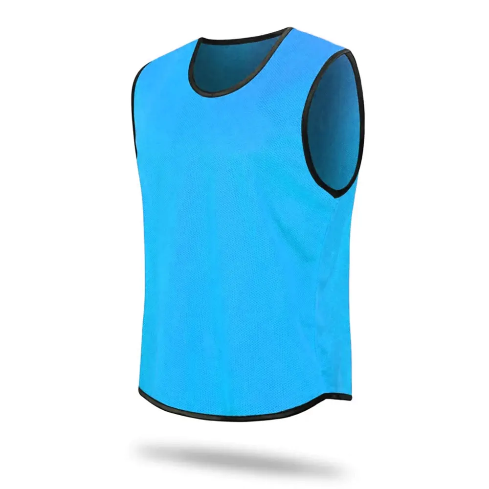 Custom design promotion top quality football training vests soccer bibs custom sleeveless reversible soccer jersey vest