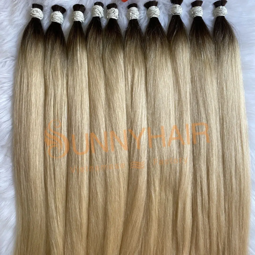 Gorgeous Blonde Super Double Drawn Bulk Human Hair Extension Various styles From Vietnam Hair Factory