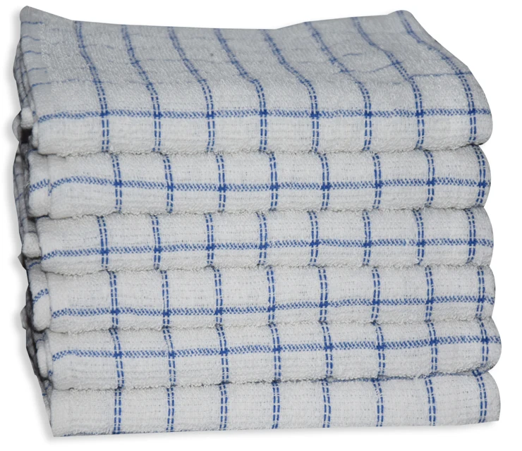 
100% Cotton Small Check Terry Tea Towels 45x65cm 90grams 