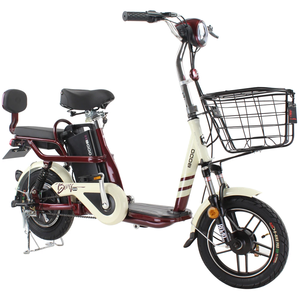 Electric scooter bicycle with removable battery throttle speed shifter 14-inch vacuum tires brushless motor