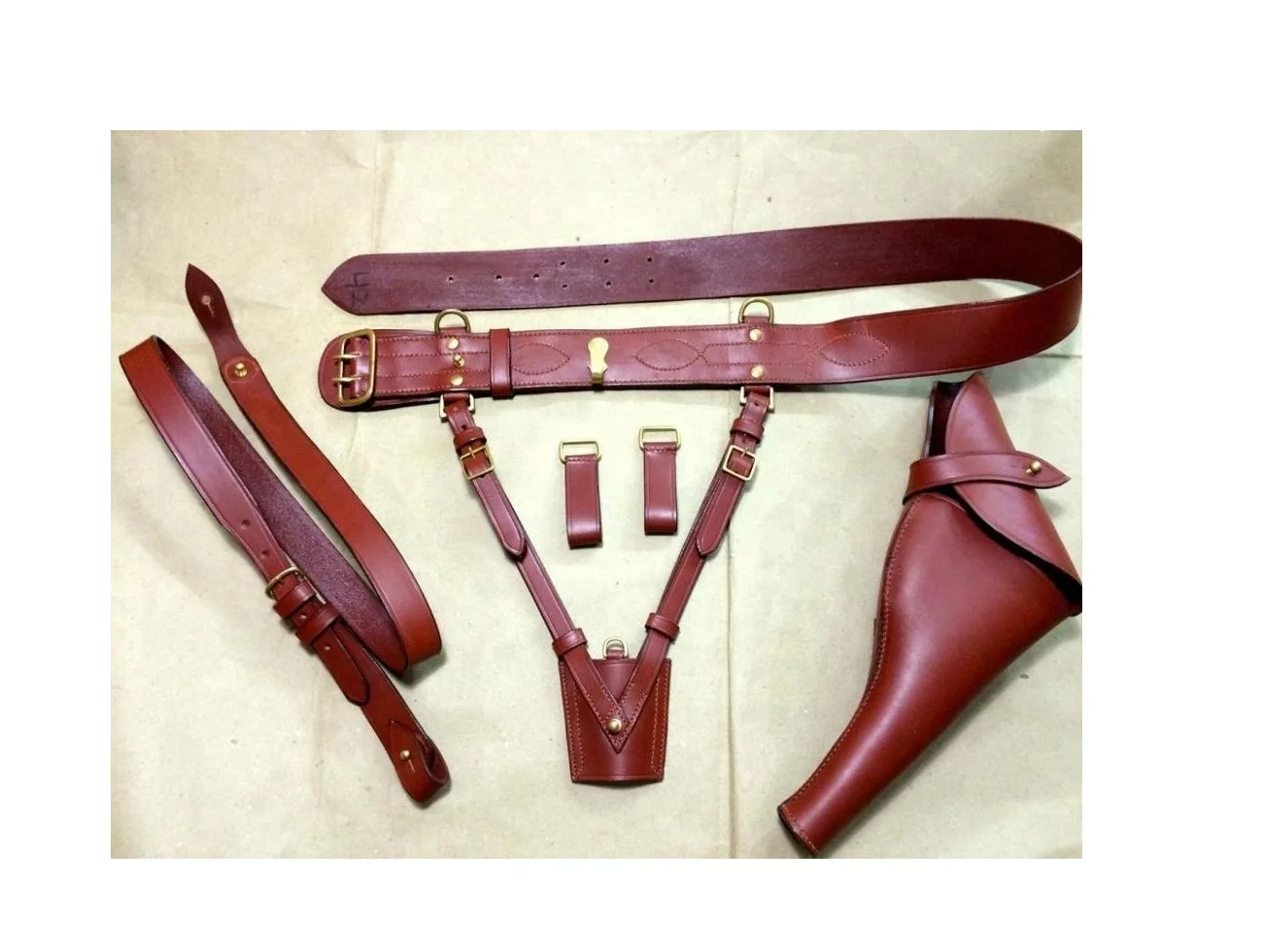 
Sam Brown Cross Belt Genuine Leather Police Duty Belt / Military Police Duty Belt / Navy Duty Belts 