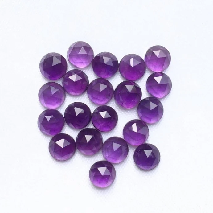 4mm 5mm Natural African Amethyst Rose Cut Round Calibrated Loose Cabochons Wholesaler Shop Online Now Factory Price Online Shop