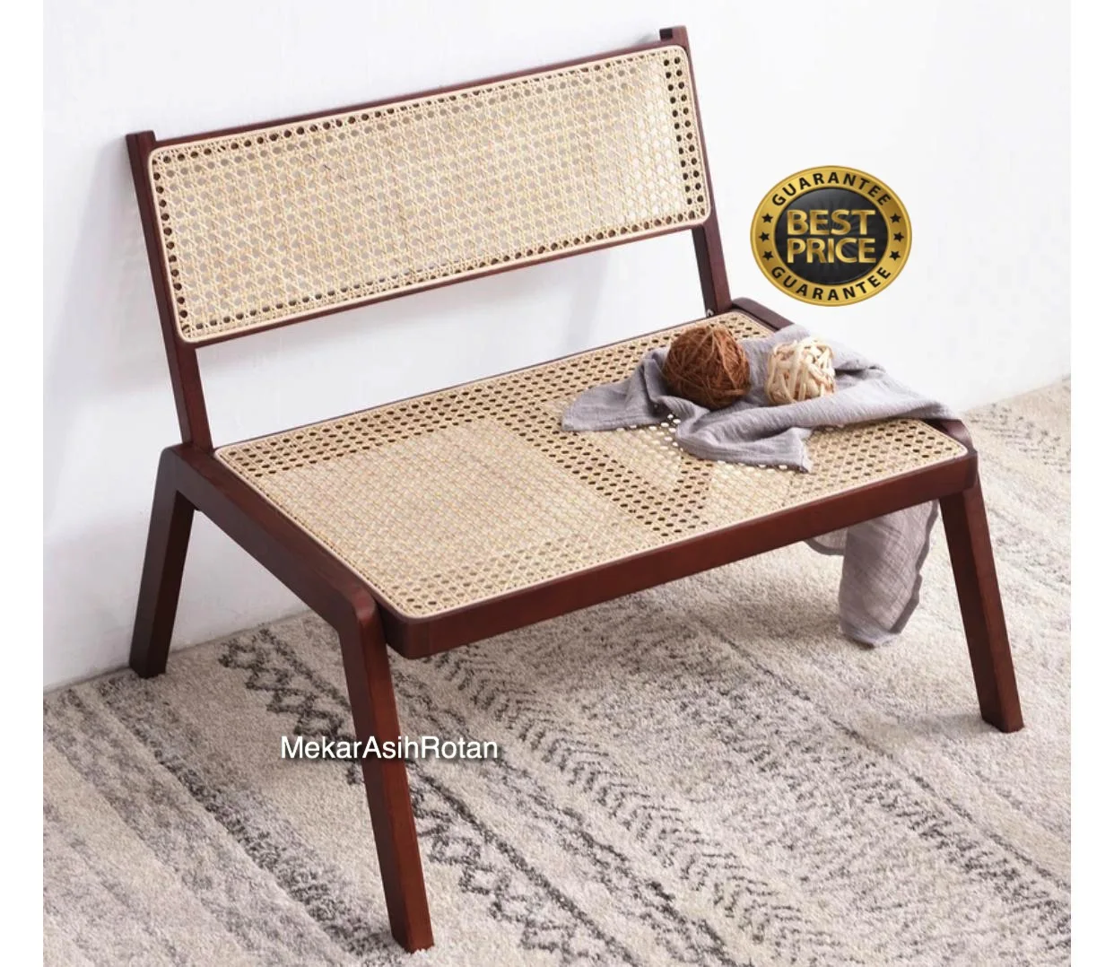 Скандинавский стиль Французский твердые деревянные дома гостиной Плетеный абажур из натурального дерева тростника обратно обеденный стол из ротанга кресло для отдыха