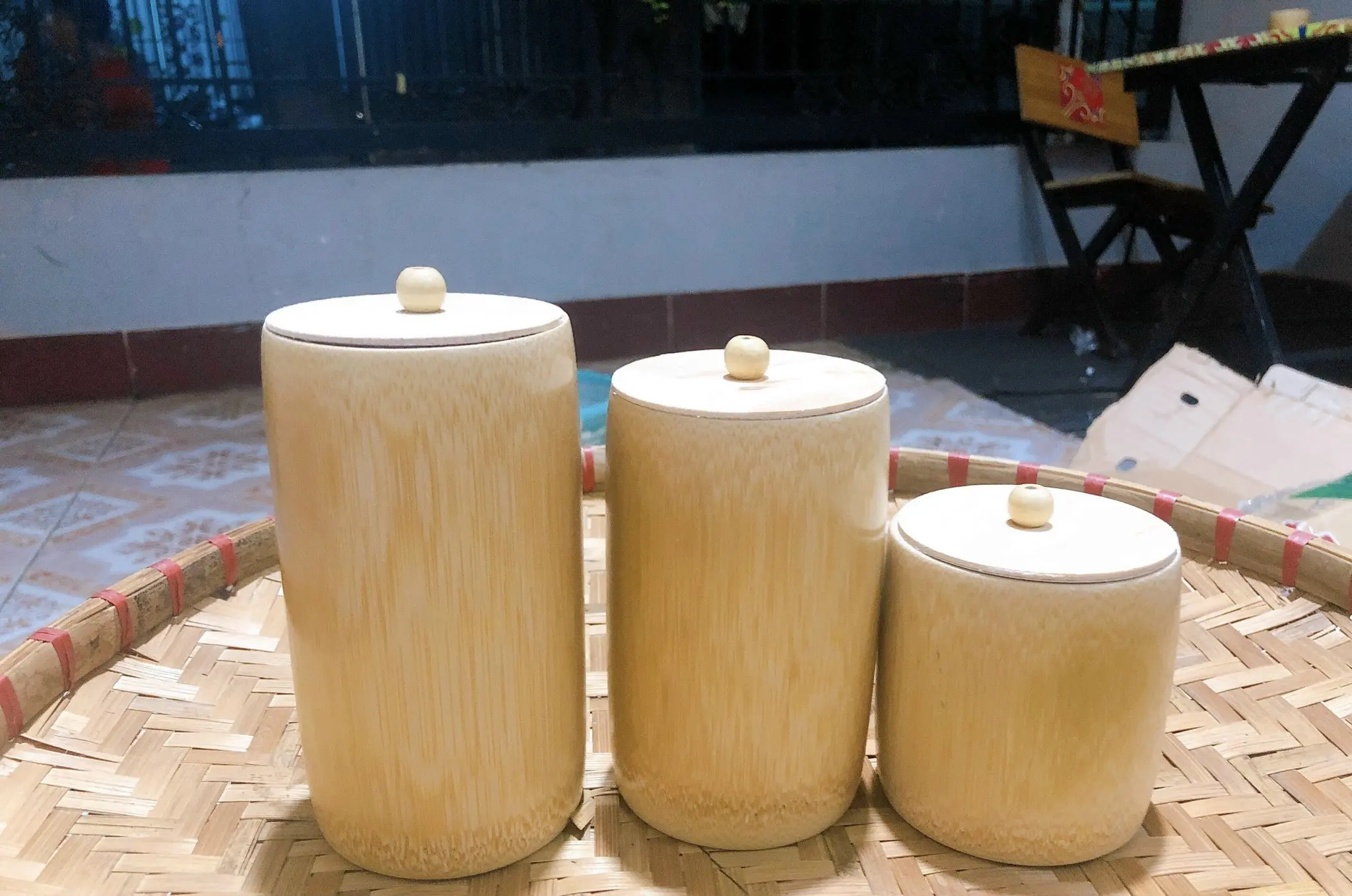 Eco-Friendly Bamboo Cup With Lid Coffee Cup Tea Cup For Water From Natural Bamboo Can Be Reusable Made In Vietnam
