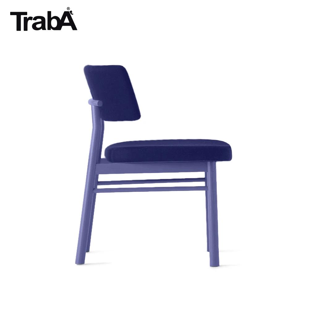 Top Quality Chair solid beech frame padded seat backrest fabric leather