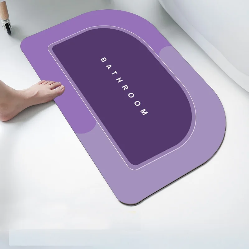 High Quality sector shape diatom ooze anti slip shower mat Eco-Frendly Bath Mat rug Washable odorless  Non slip mat