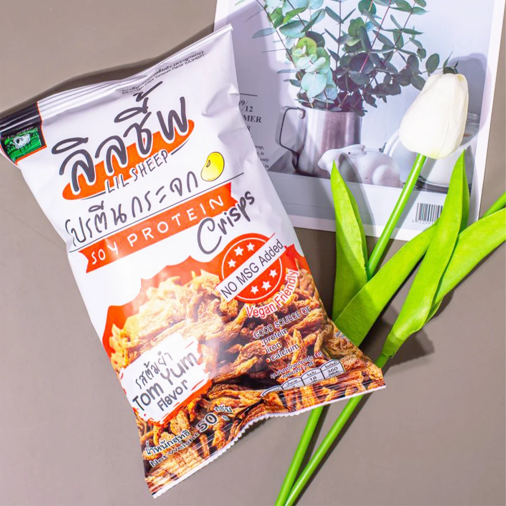 LIL SHEEP Thai Snack Soy Protein Crisps Tomyum Flavor