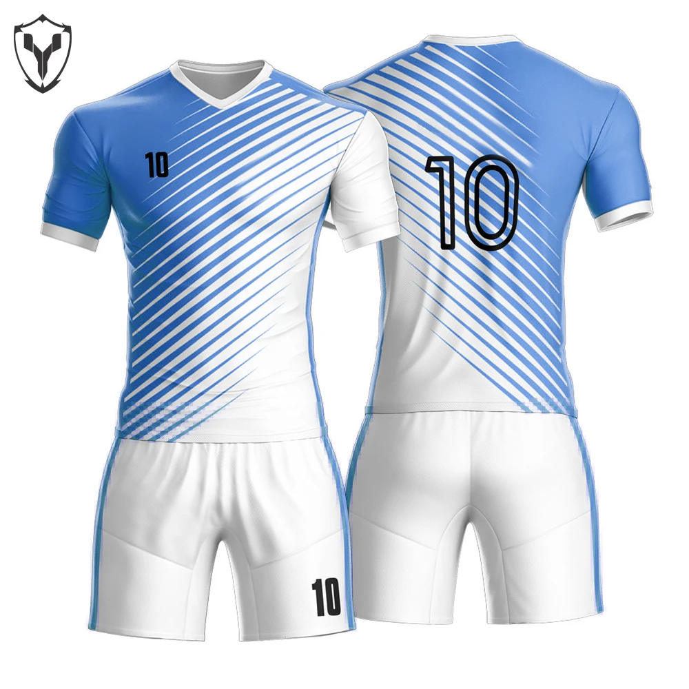 Индивидуальная Сублимация горячая распродажа футбольный дизайн цифровая печать оптовая продажа с завода низкая цена высокое качество Футбольная форма коротким рукавом