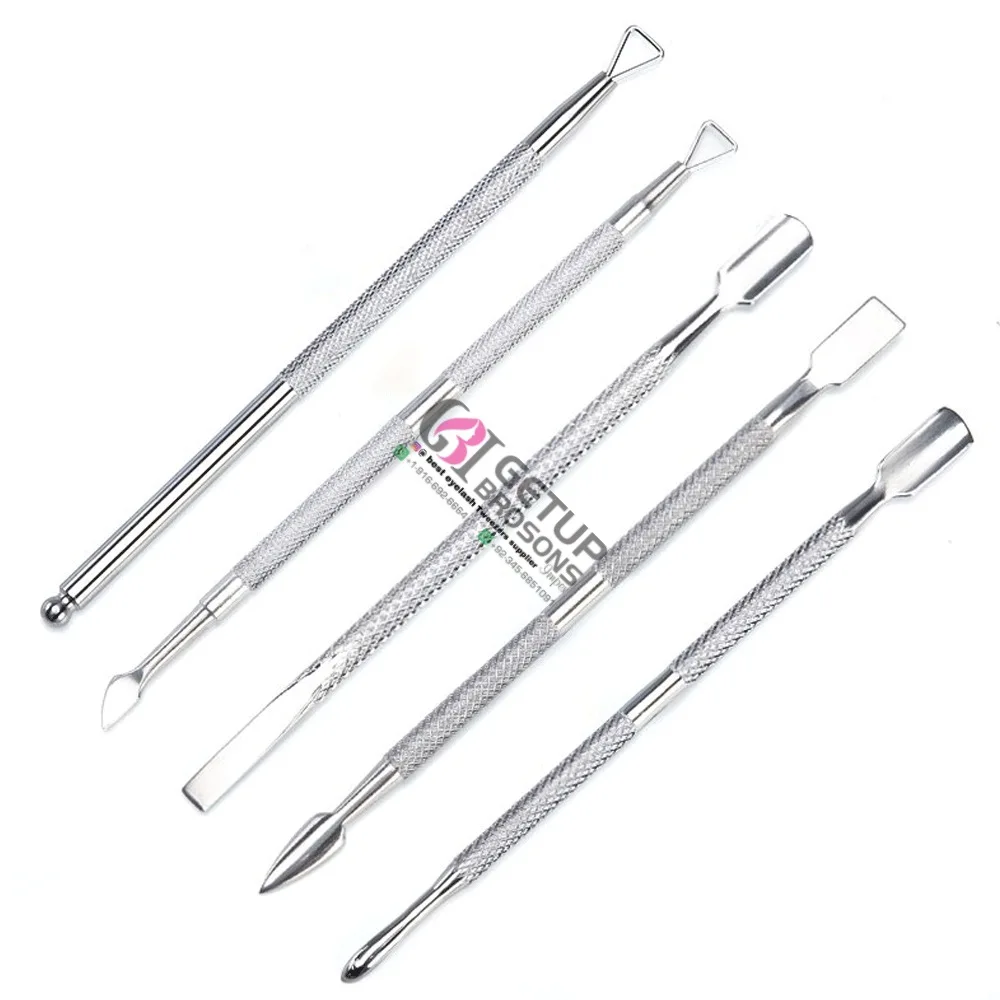 New Design Professional High Quality Silver Diamond Grip Nail Pusher Stainless Steel For Personal Care Beauty Instruments