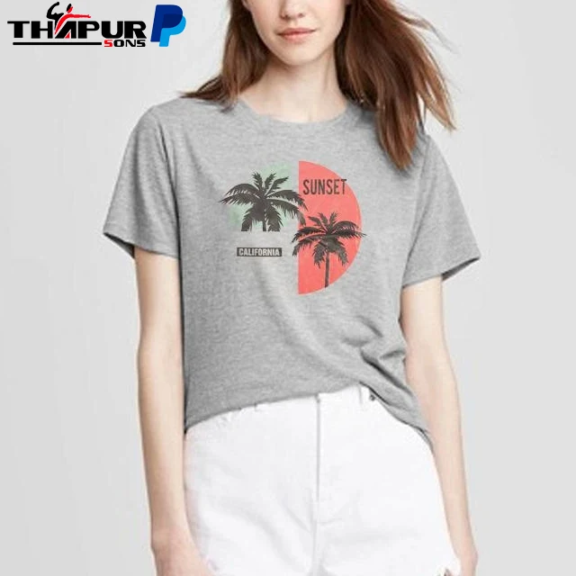 Wholesale Short Sleeve 100% Cotton 180g Casual T-Shirt With Custom Logo Print