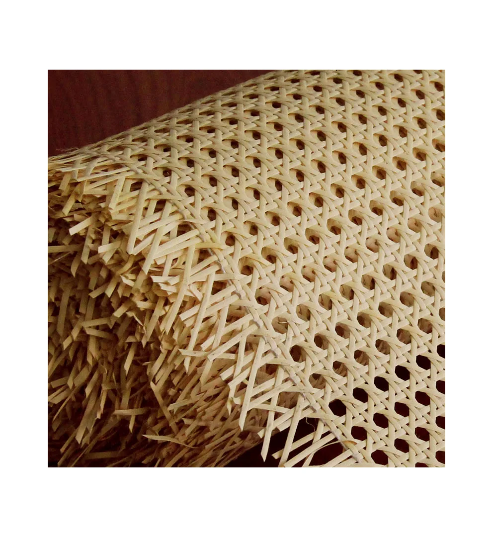 
Wholesale Natural Wicker Rattan Cane Webbing Raw Material Cane Rattan Webbing Roll 