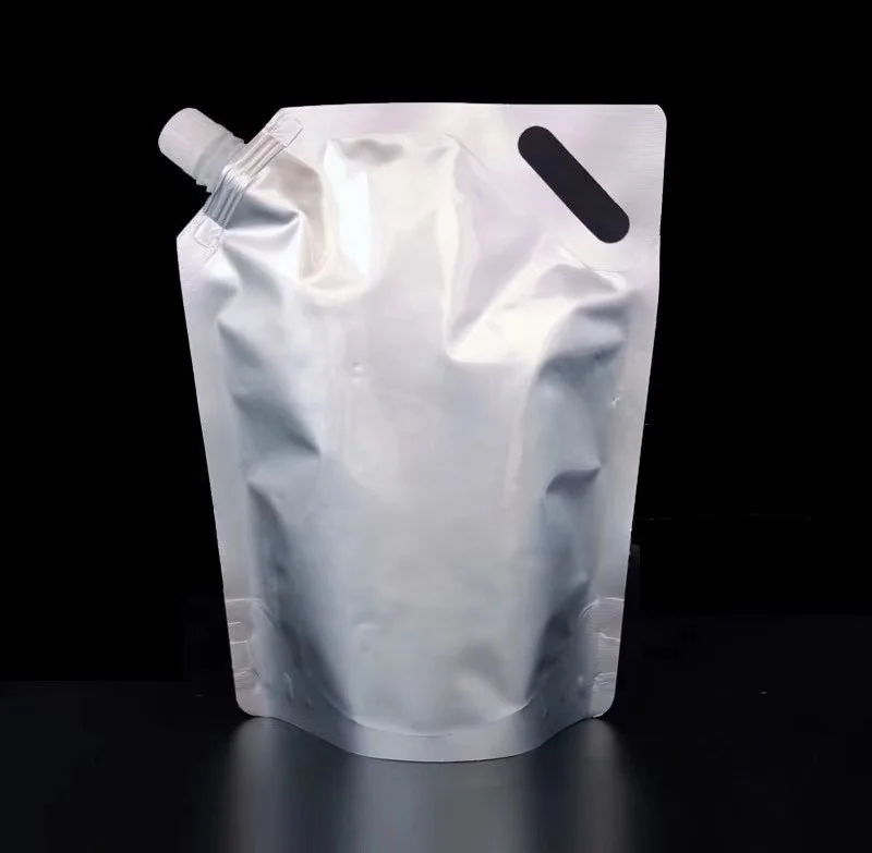 250ml 1000ml 5L Food grade clear plastic bags with handles spout bag  High temperature Hot Liquid food packaging carry bags