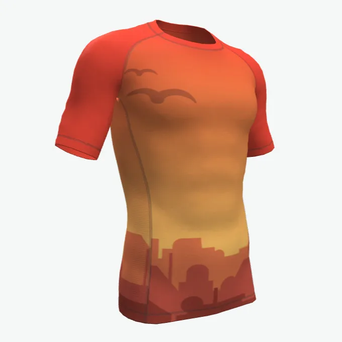 Оптовая продажа пустые сублимационные принты спортивные топы Для Mma серфинга фитнеса Rashguard