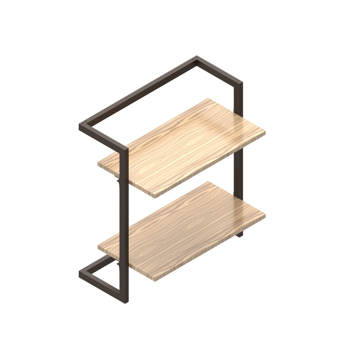 High quality aluminium  wall-mounted two- tier shelving unit H 72 cm for home