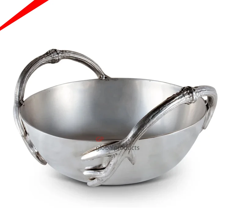 high quality copper plated metal serving bowl with high finished salad fruit kitchenware serving bowl decorative serving bowl