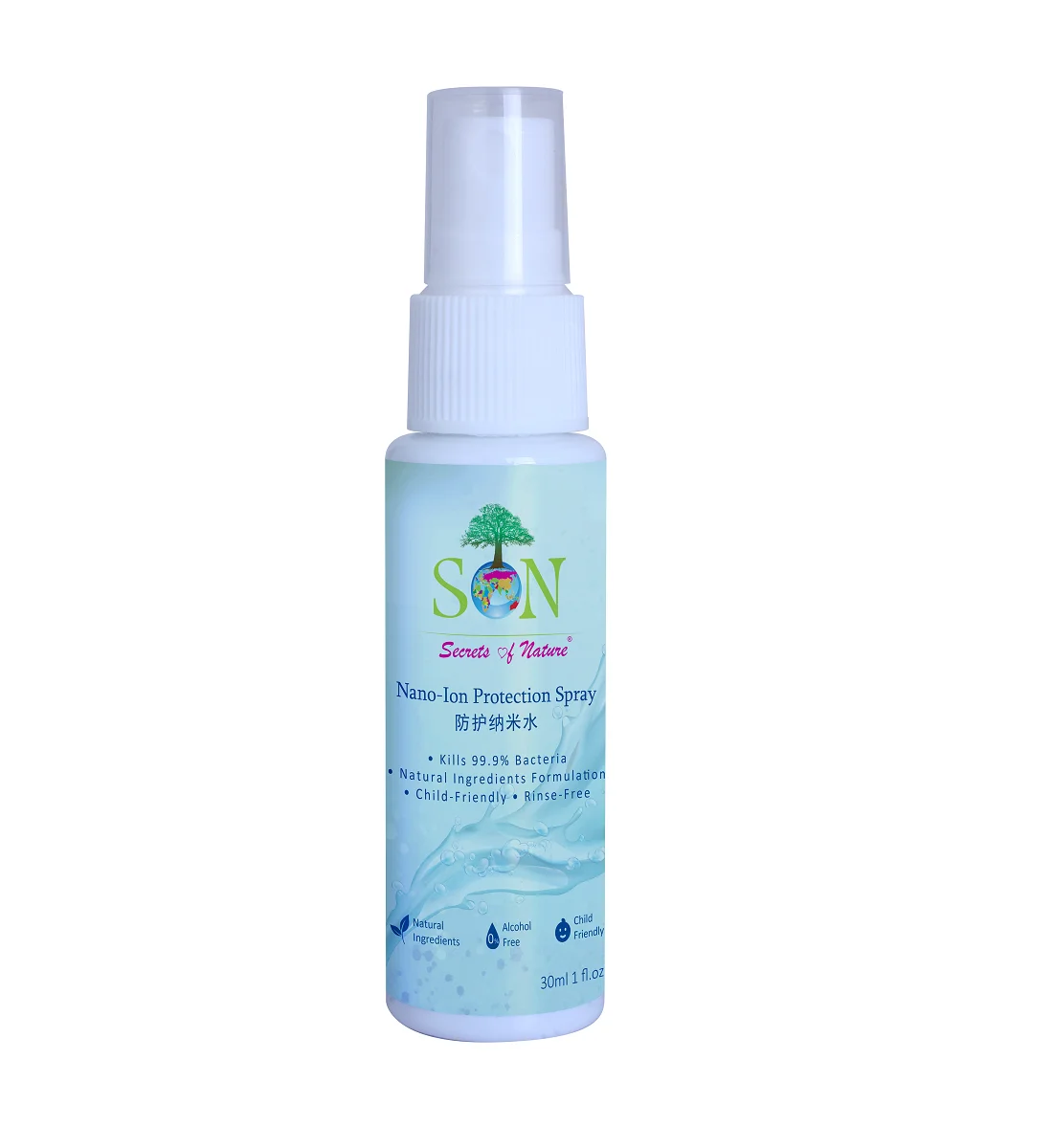 Nano Ion Water Spray 100% Non-Toxic Pure Ionized Water Spray on Air, Objects, Skin, Vegetables