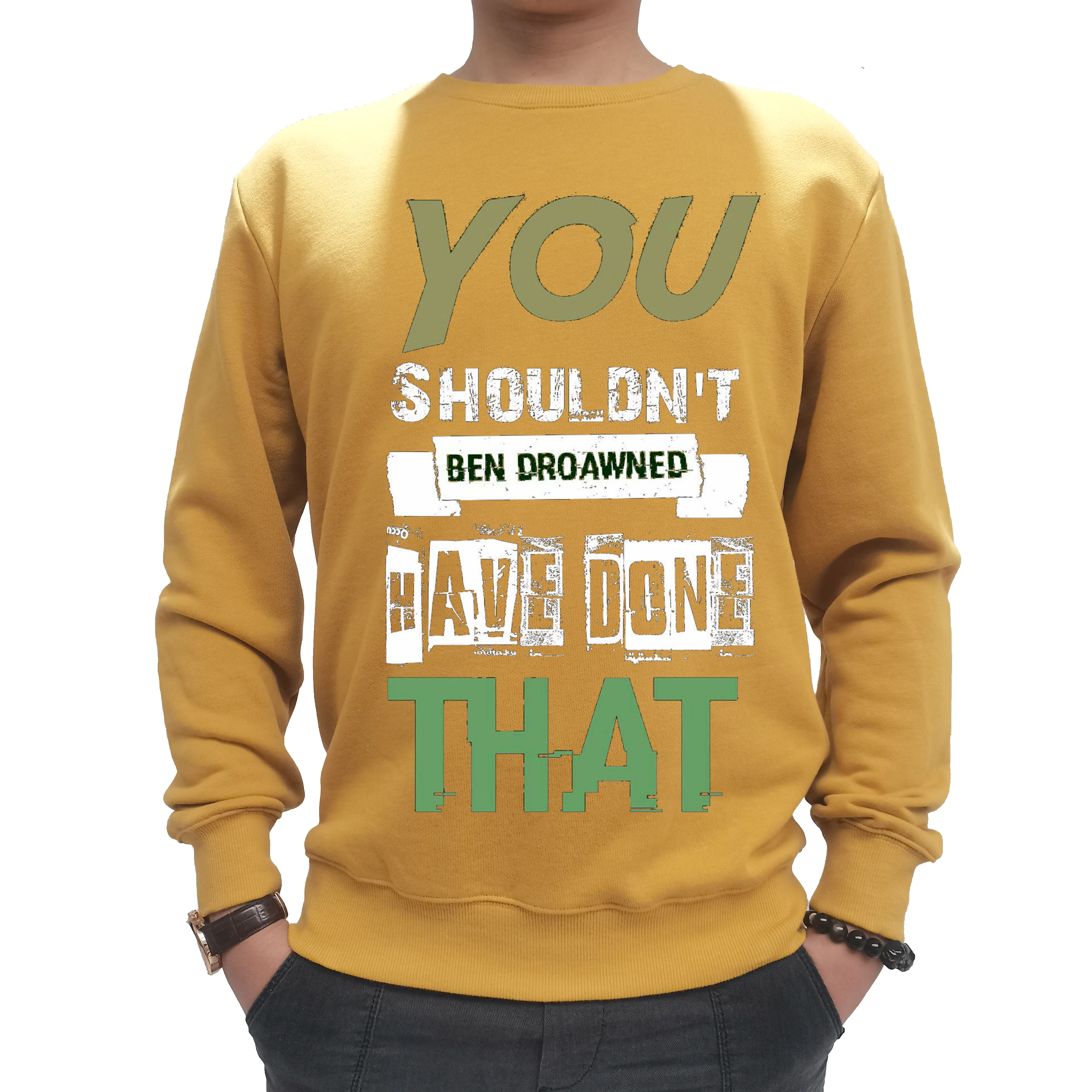 Custom OEM Panda Printed Long Sleeves Tee Shirt Large Fitting Crew Neck Full Sleeves Mens Sweat Shirts Plus Oversize Jacket