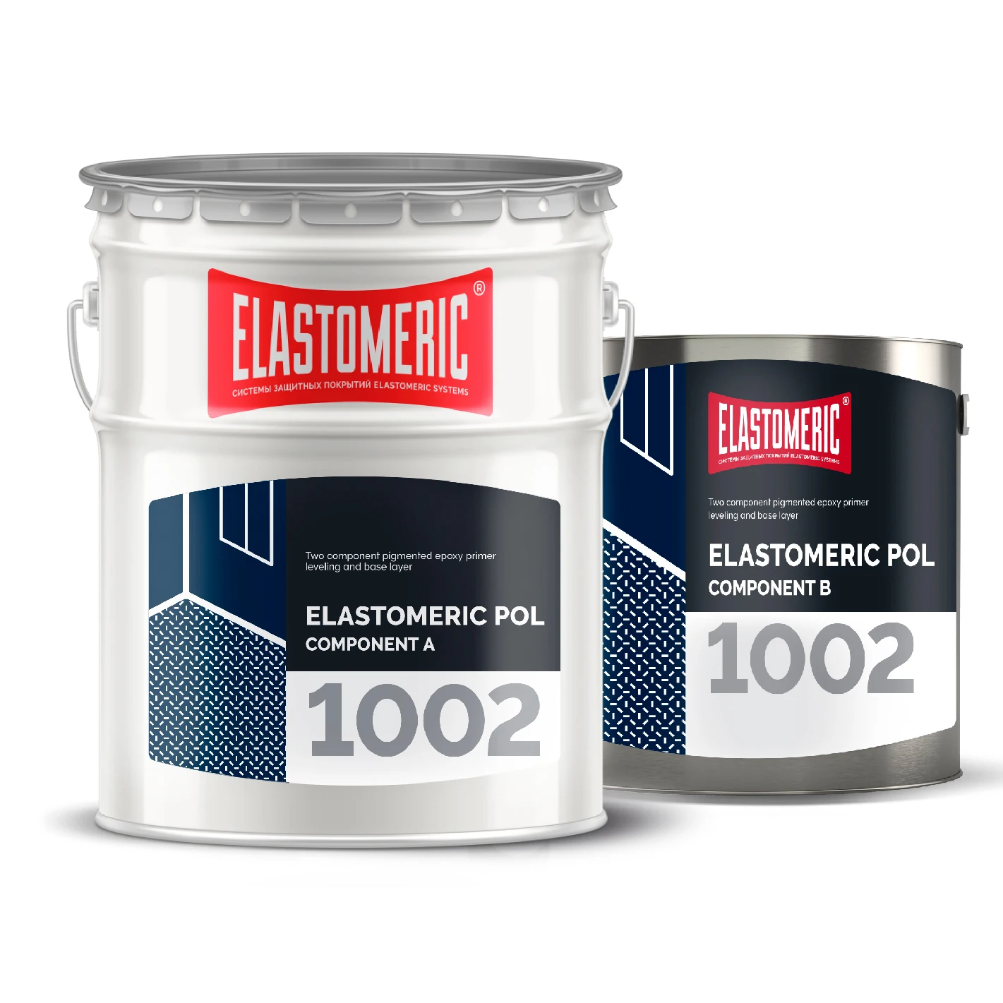 
Двухкомпонентная пигментированная эпоксидная грунтовка, выравнивающий и базовый слой POL 1002, эластомерный 