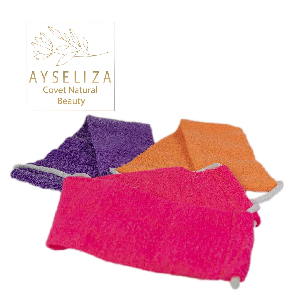 Exfoliating Spa Back Strap by Ayseliza Hamam Bath Mitt Extra Quality Scrubber Removing Dead Skin Eliminate Tanning Pimple Acnes