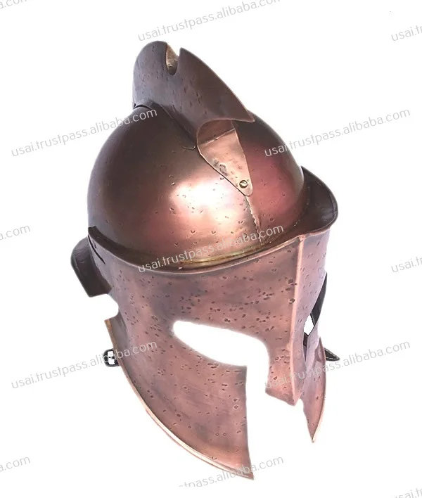 WHOLESALE COPPER FINISH MOVIE 300 KING LEONIDAS HELMET COLLECTIBLE ARMOR HELMET FOR ANTIQUE SHOW AND FACE COVER SHOOTING ETC
