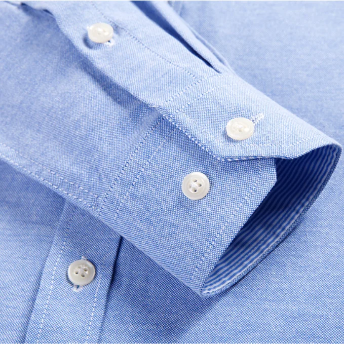 
New Oxford Shirt Factory Customized Long Sleeve Soft Oem- Friendly Two Color Dress Shirts Men Shirts Solid Pattern Cotton 