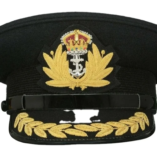 Шляпа офицера Королевского флота, значок капитана военно-морского флота PeakCap R N командиров BlackCap
