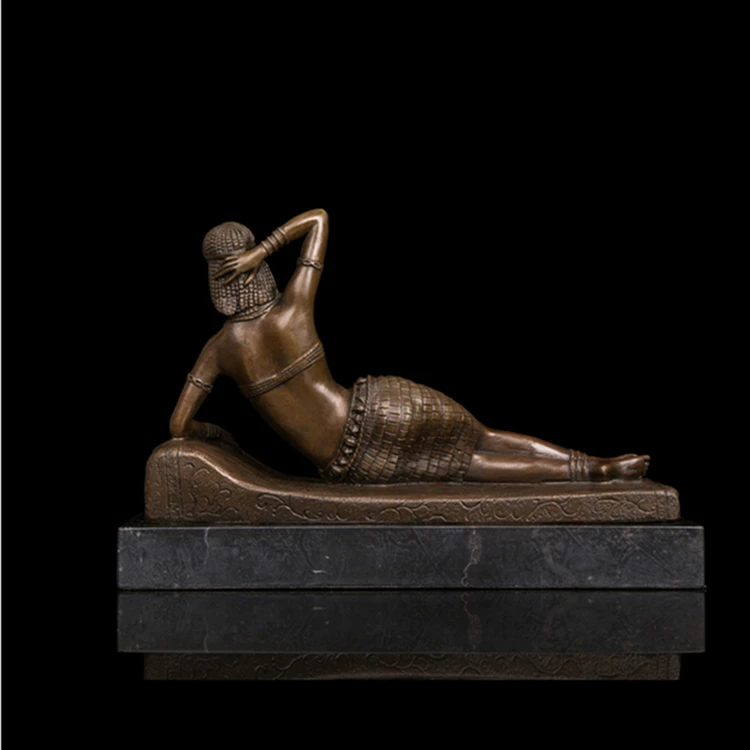 Hot selling Modern art woman Decoration Metal European bronze statue life size sculpture