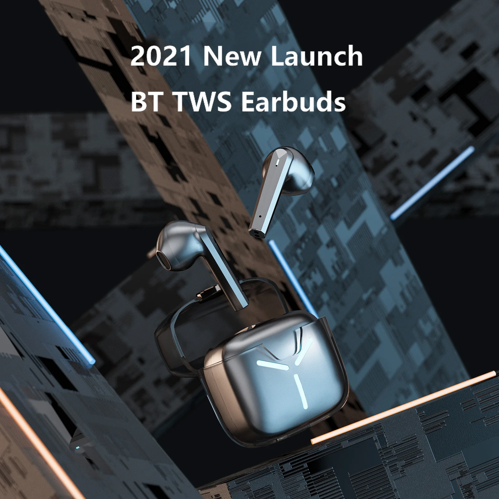 LED TWS earphones earbuds true wireless touch control waterproof TWS Popular Led Mobile Accessories BT 5.1 Wireless Earphones