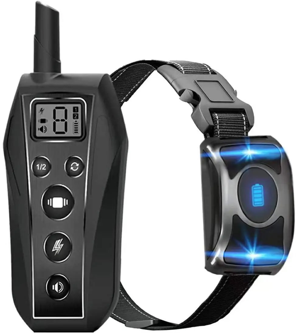 
Pet dog training collar ipx7 waterproof dwaterproof rechargeable water remote beep vibration shock and collar dog trainer anti b 