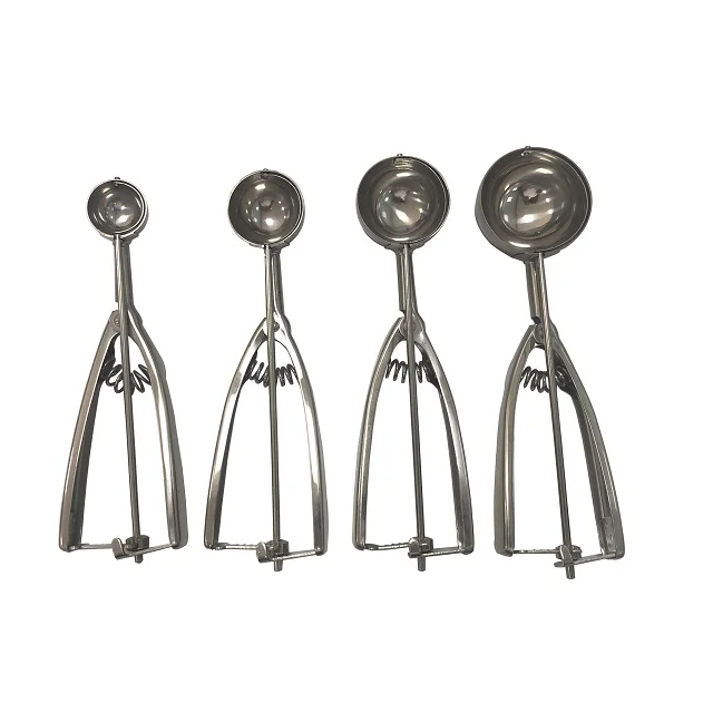 Best sell stainless steel 4 cm ice cream scoop with trigger for for fruit ice cream mashed potato