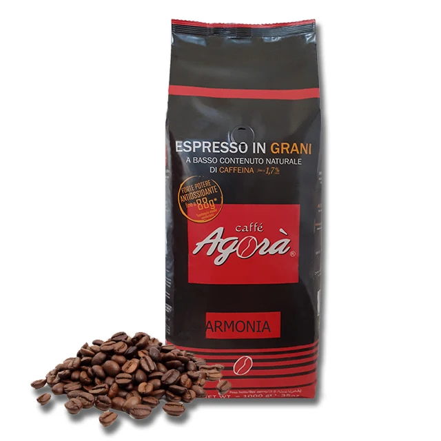 Top Quality Whole Bean Coffee, Light Roast, Arabica 90% Robusta 10% , caffeine content 1,5%, Antioxidants 620mg/7 gr