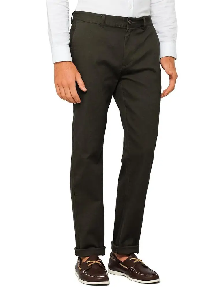 Custom OEM ODM brand casual trousers classic 100% cotton twill soft light slim fit straight men dress chino khaki trousers pants