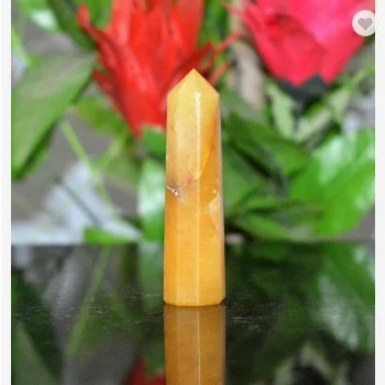 Mini Yellow  Egyptian Natural Fluorite Healing Power Obelisk Tower