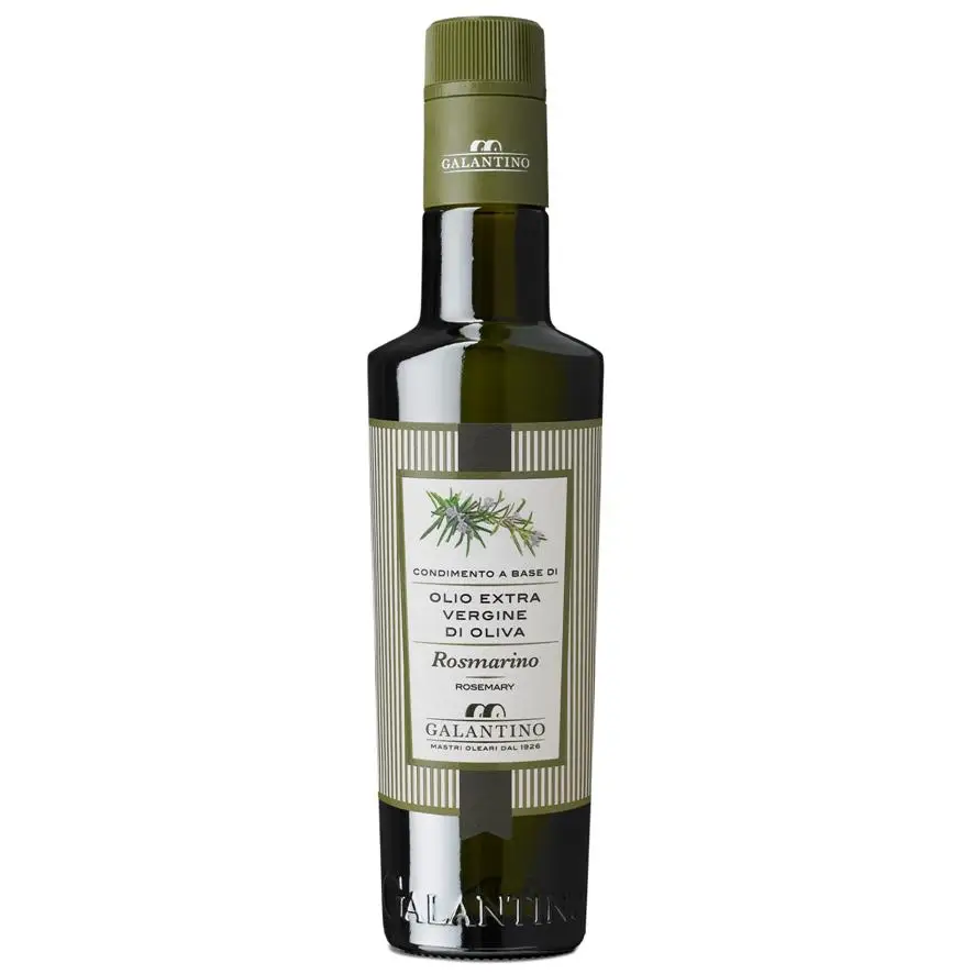 Natural Flavored Extra Virgin Olive Oil  And Rosemary Glass Bottle 250 Galantino for dressing and cooking 250ml Italy