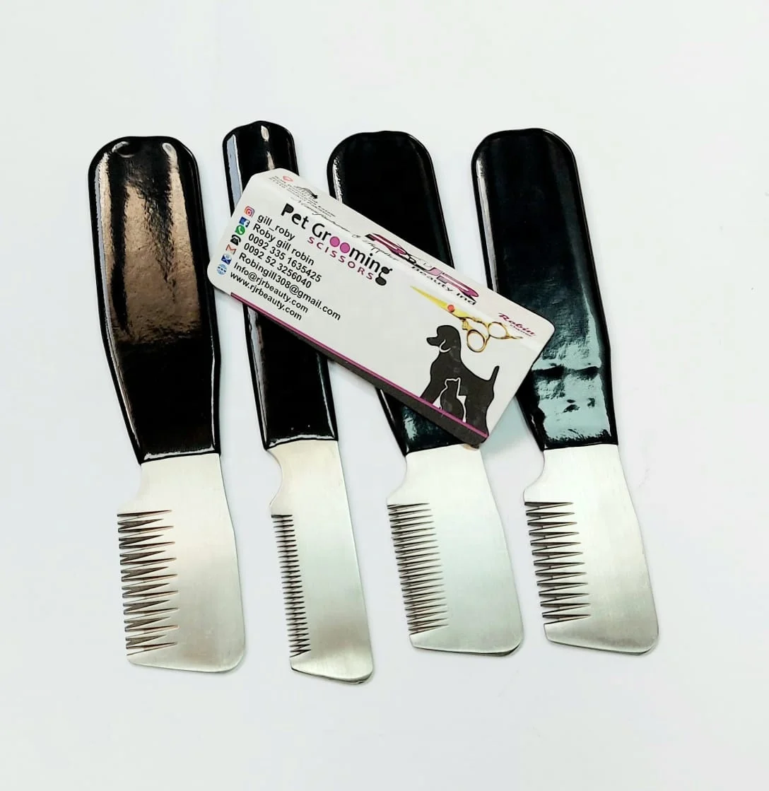 Rgill Scissors High Quality Stainless Steel With Grip Handle Stripping Knives for Terriers Carding knife Pet combs