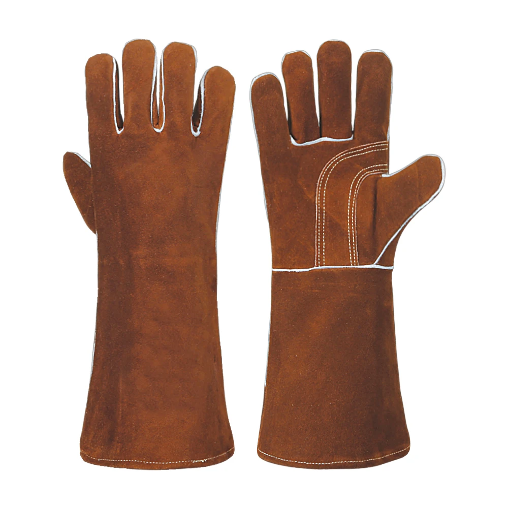 Welding Gloves with Reinforced Padding / Glass Handling Gloves /Fire Proof Welding Glove Double Palm Red