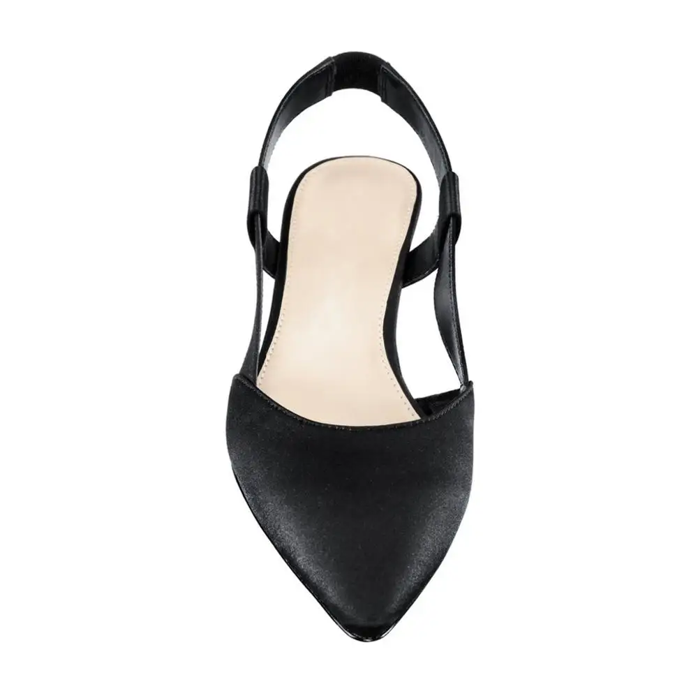 Women beautiful shining upper pointed toe mid heels back elastic band ankle strap sandals shoes