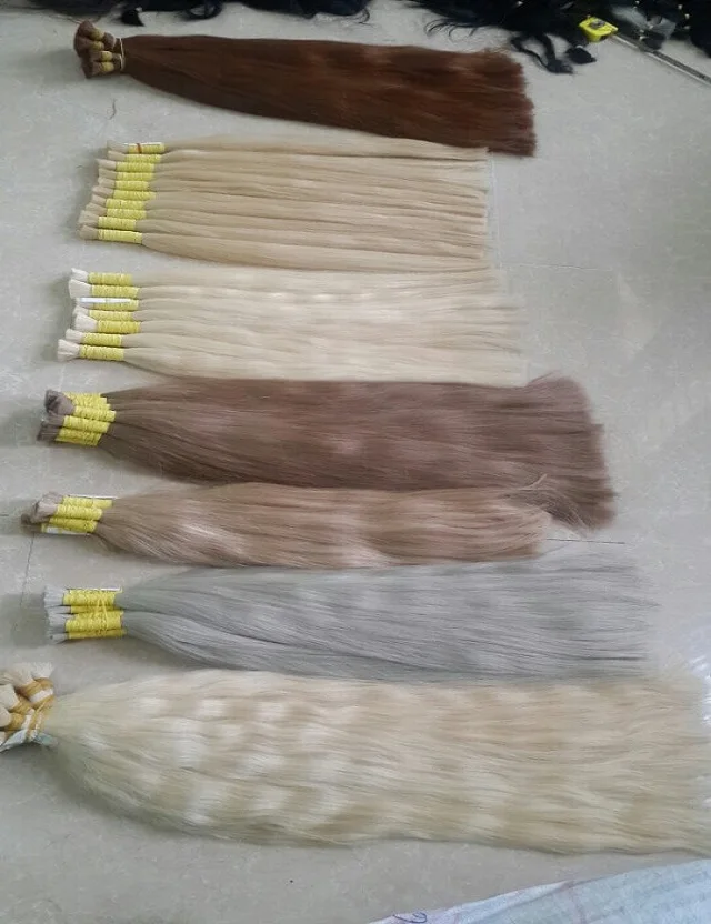 human hair, double drawn, 8'-30', bleach the 613 color