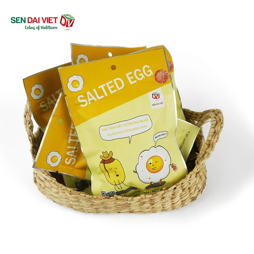 Снэки со вкусом соленых яиц семена лотоса из Вьетнама вес нетто 25 граммов сертификат HACCP ISO
