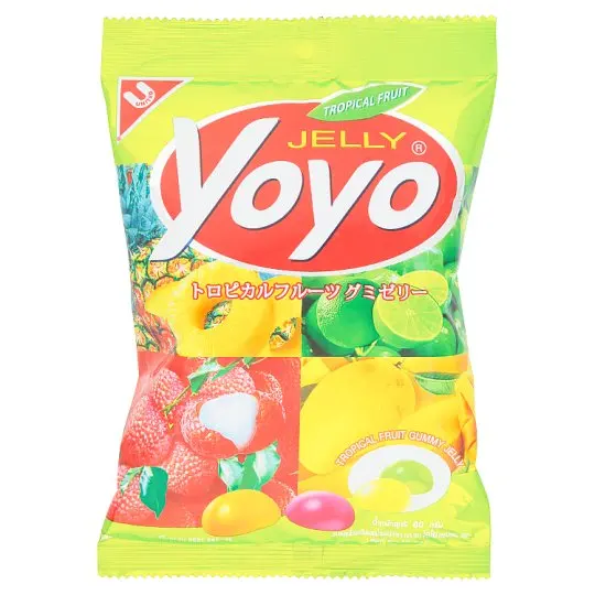 
Yoyo Tropical Fruit Jelly Candy Gelatin with Various Fruit Juice 10% 80 grams 