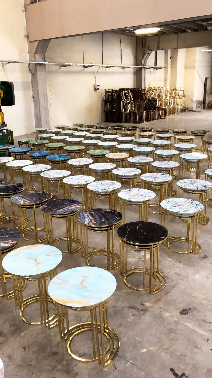 Living Room Nesting Stacking Set Stainless Steel Coffee Tables Center Table C design 3 pieces