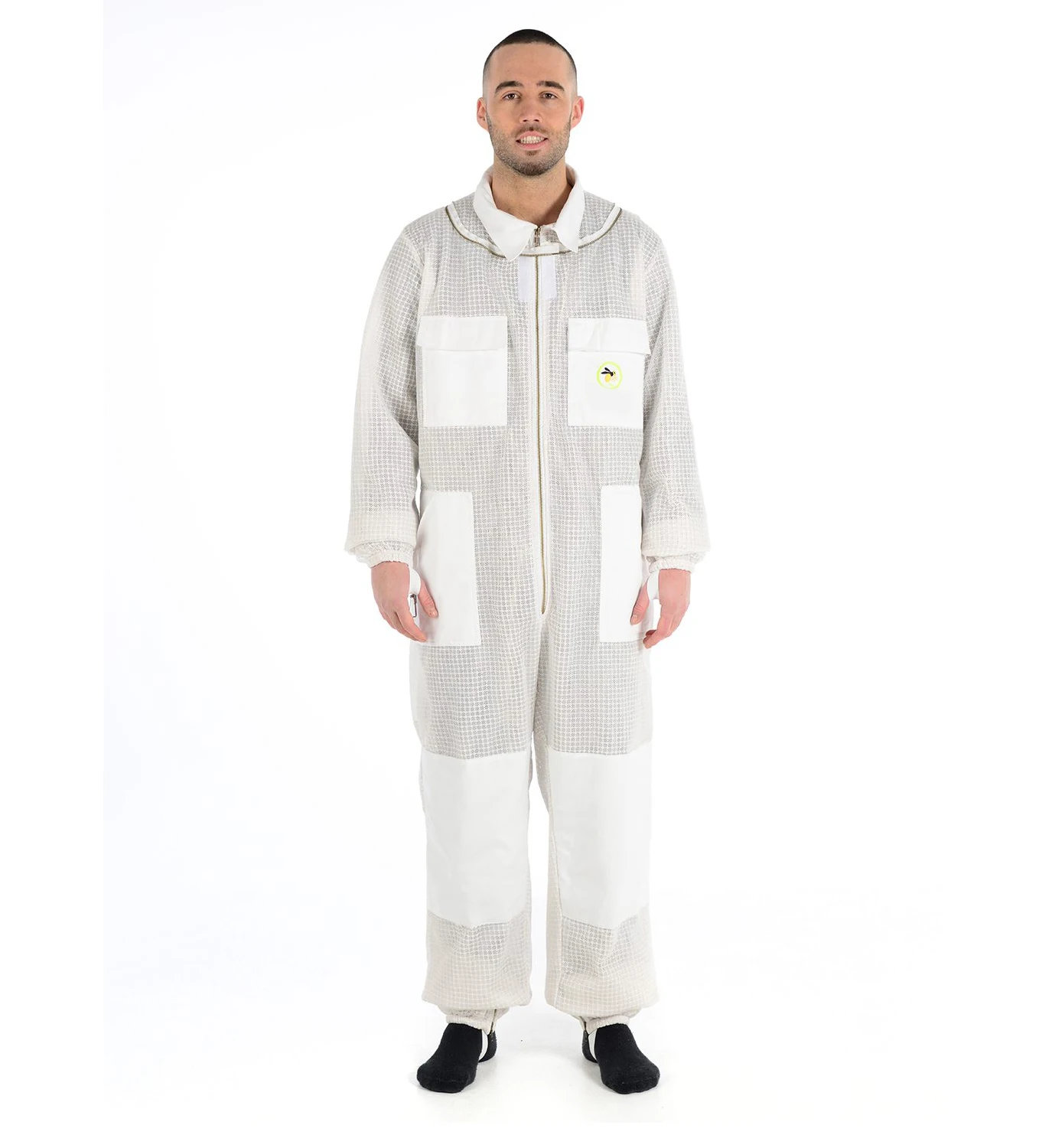 Beekeeper 3 Layer Cotton Fancing Veil Zipper Bee Protective Clothing Jumpsuit for Beekeeper Bee Protective Clothing Suit