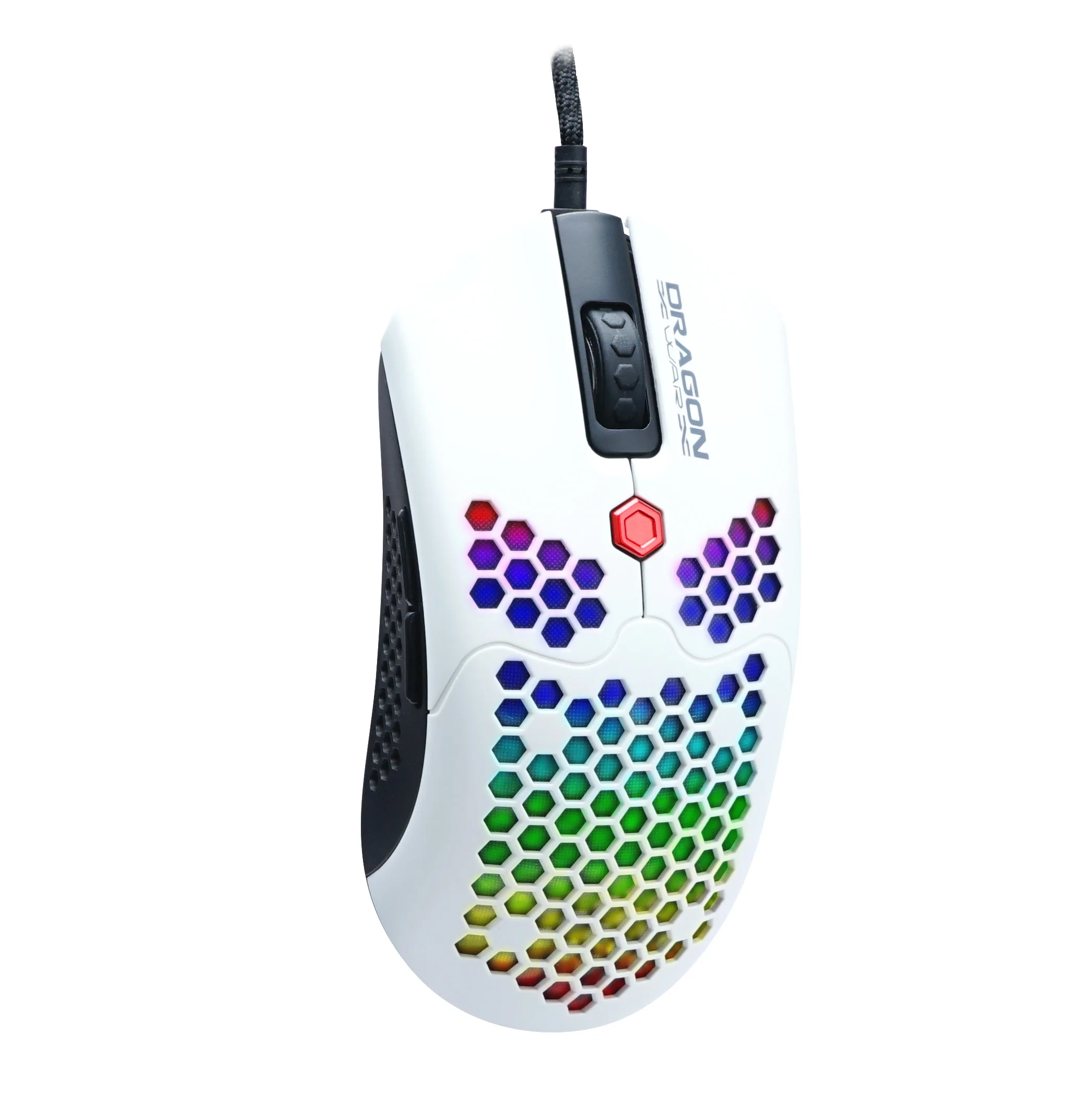 Игровая мышь Dragon War G25 65 г белая версия с легкой сотовой оболочкой ультралегкий кабель Ultraweave Pixart 3325