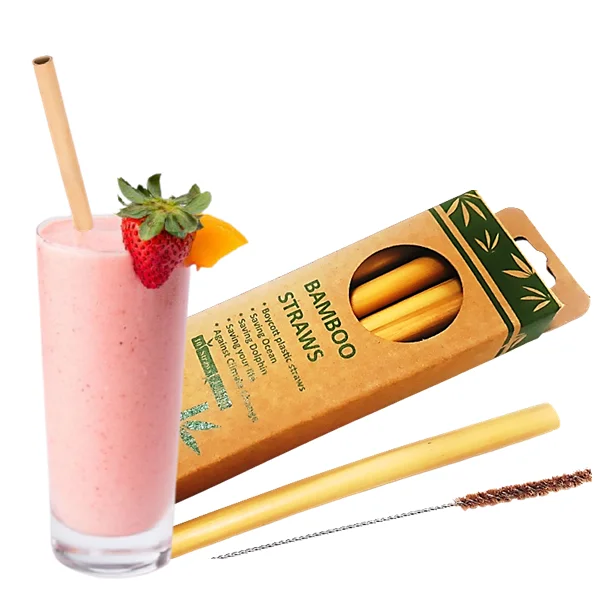 
Best Eco Friendly Solution For Plastic Substitute Handmade Reusable Biodegradable Customize Logo Bamboo Drinking Straws 