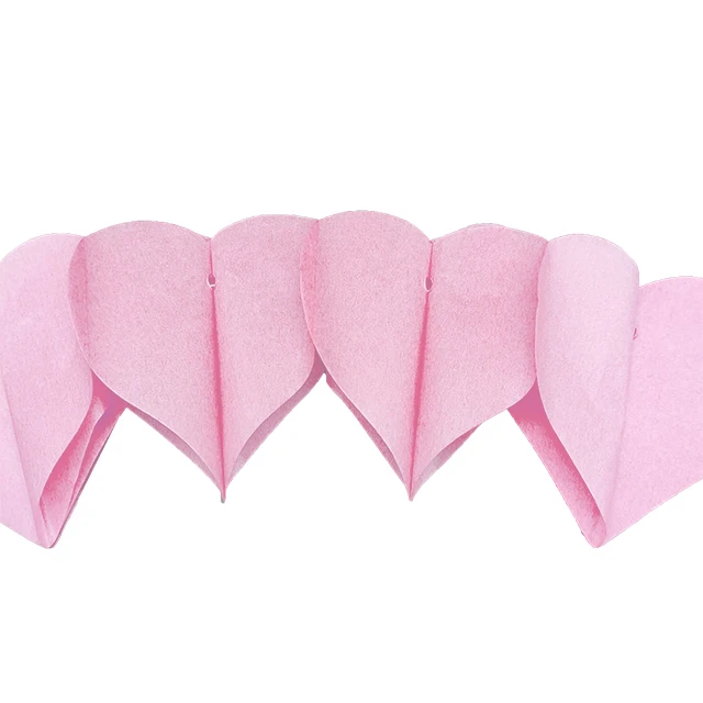 Heart shape of paper garland for wedding arch decoration